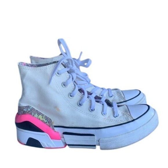 Converse CPX70 High Top Sneakers Women’s 7.5 Cream Snakeskin Archive Print Shoes - Picture 2 of 16